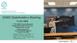Dimitris Mitropoulos from GRNET participates at SONIC Project Stakeholder Event, 11/6/2026