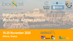 BioExcel / EuroCC workshop on Biomolecular Simulations: Aegean Edition, on November 18-20, 2026
